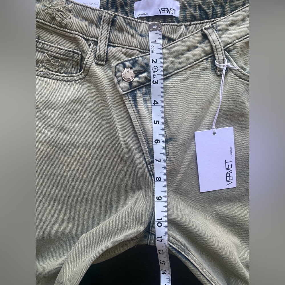 Vervet Beverly Super High Rise Straight Distressed 100%‎ Cotton Jeans Size 27 - Picture 4 of 12